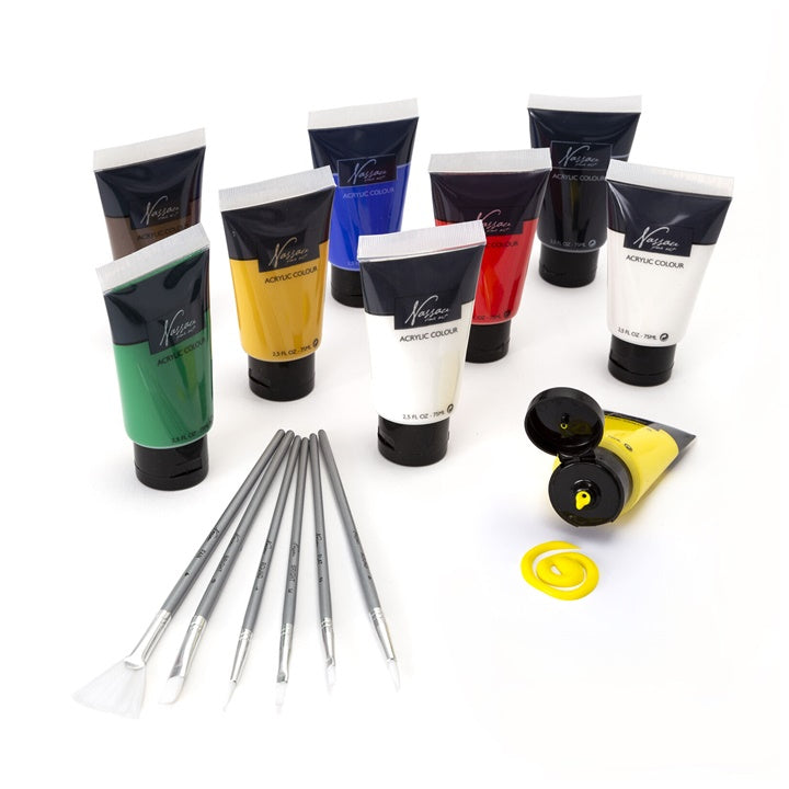 Set colori acrilici Nassau Fine Art in scatola – 15 pezzi