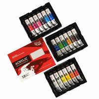 Colori acrilici ROSA STUDIO, set completo da 18 tubetti da 20 ml