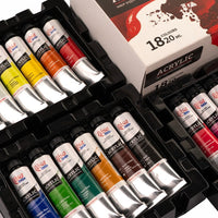Colori acrilici ROSA STUDIO, tubetti da 20 ml in set da 18