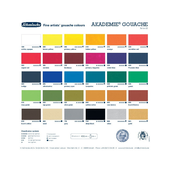 Set di colori a guazzo Schmincke AKADEMIE 10 x 60 ml — immagine 2