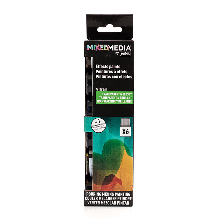 Set colori Mixed Media Pebeo - Vitrail 6 x 20 ml