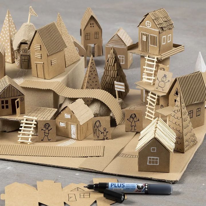 Set creativo di carta Case e alberi — immagine 4