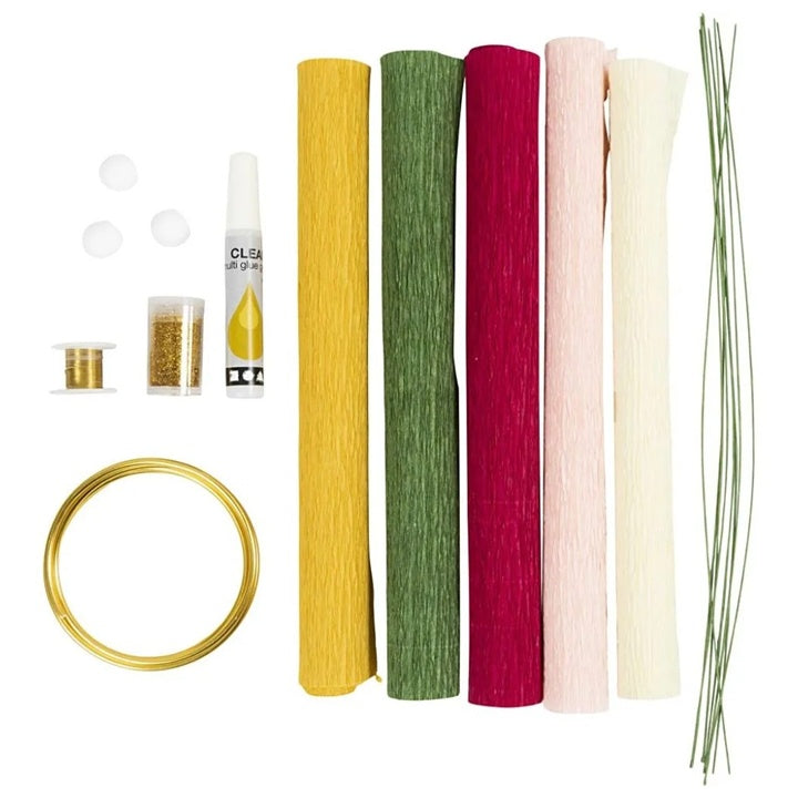 Set creativo | Corona di carta crespa con fiori