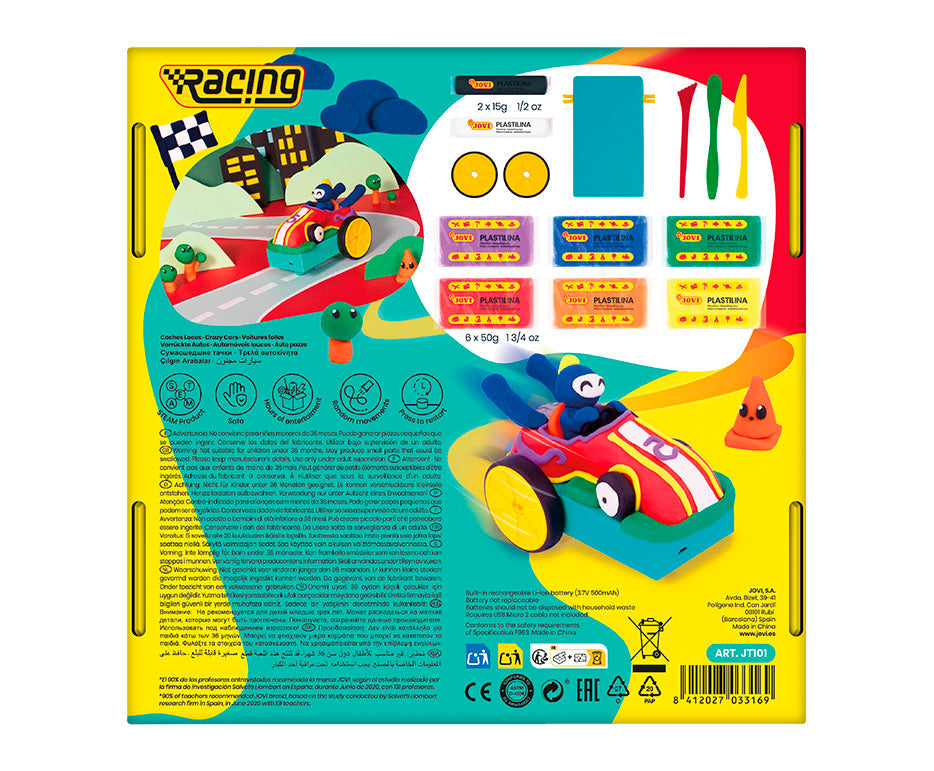 Set creativo di modellazione JOVI Tech Crazy Cars Corsa 14 pz