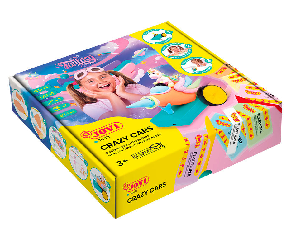 Set creativo per modellare JOVI Tech Crazy Cars Fantasia 14 pz