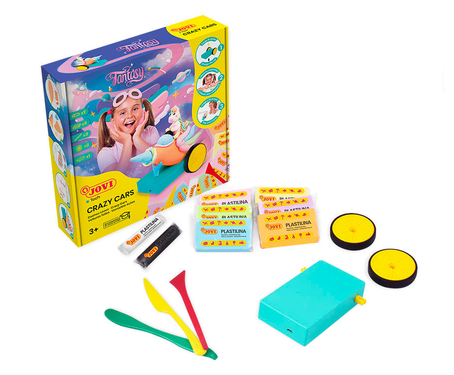 Set creativo per modellare JOVI Tech Crazy Cars Fantasia 14 pz