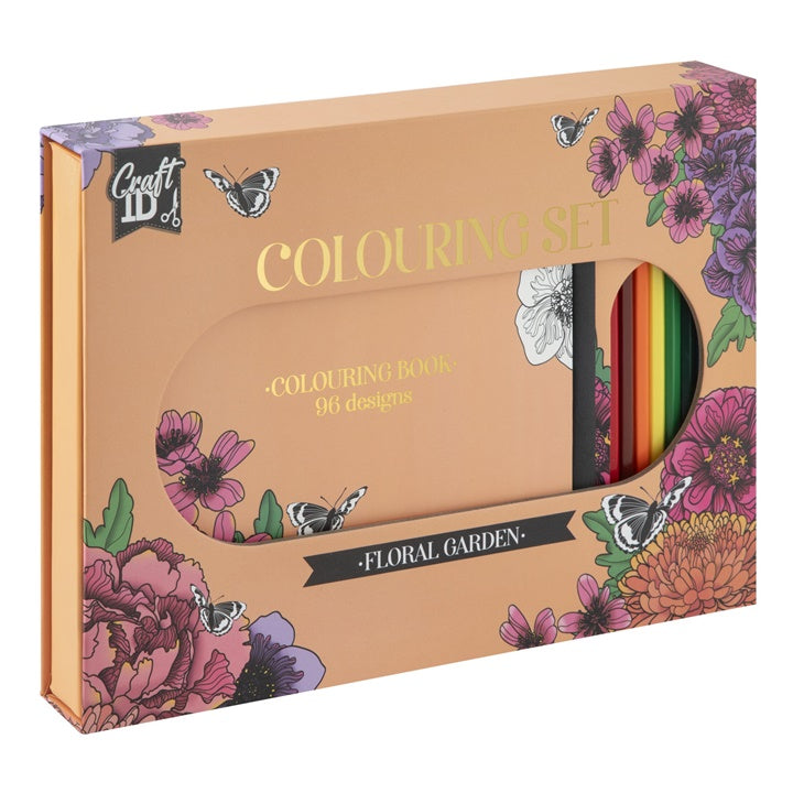 Set da colorare a tema floreale