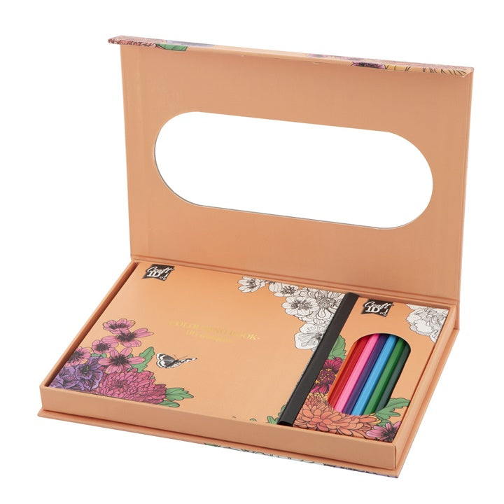 Set da colorare a tema floreale