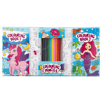 Set da viaggio con matite e libro da colorare unicorno