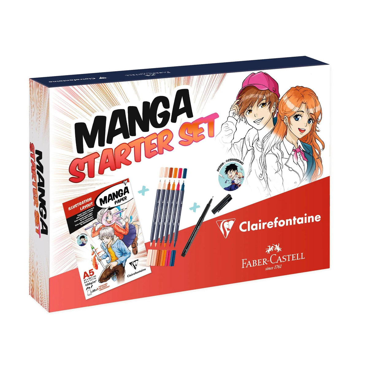 Set da disegno Manga CLAIREFONTAINE A5 - 25 fogli