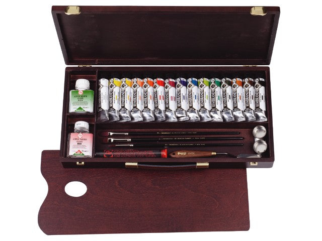 Set dei colori acrilici Rembrandt Professional 15x40ml + accessori