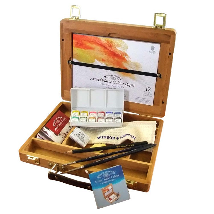 Set dei colori ad acquerello professionali Winsor & Newton Bamboo Box