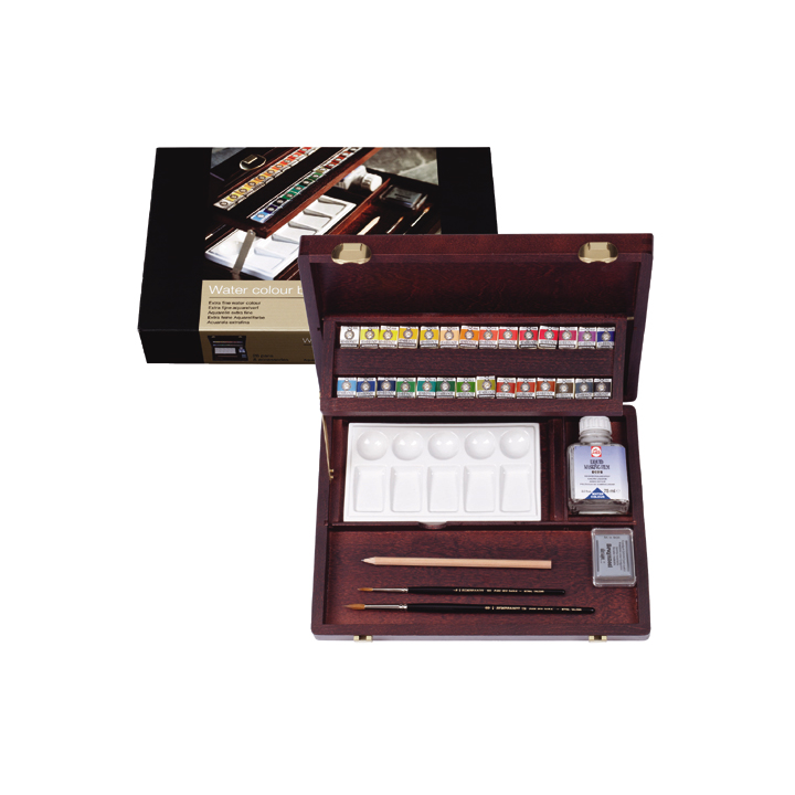 Set dei colori ad acquerello Rembrandt Professional / 28 barattoli accessori