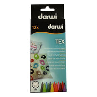 Set dei pennarelli per tessuti DARWI TEX 12 x 3mm
