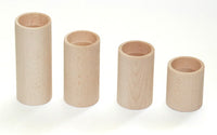 Set di 4 portacandele in legno - tondi