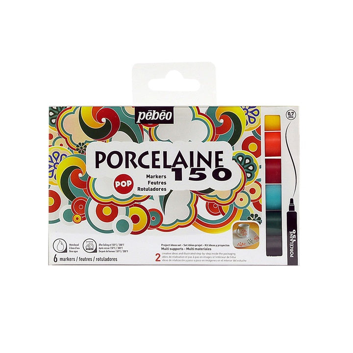 Set di 6 pennarelli per porcellana porcelaine 150 - POP