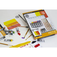 Set di acrilici Daler Rowney con accessori 25 pezzi