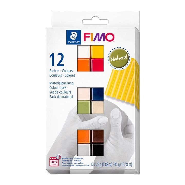 Set di argilla polimerica morbida FIMO, colori naturali 12x25g