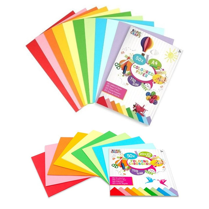 Set di carta colorata 50 pezzi | selezionare la dimensione