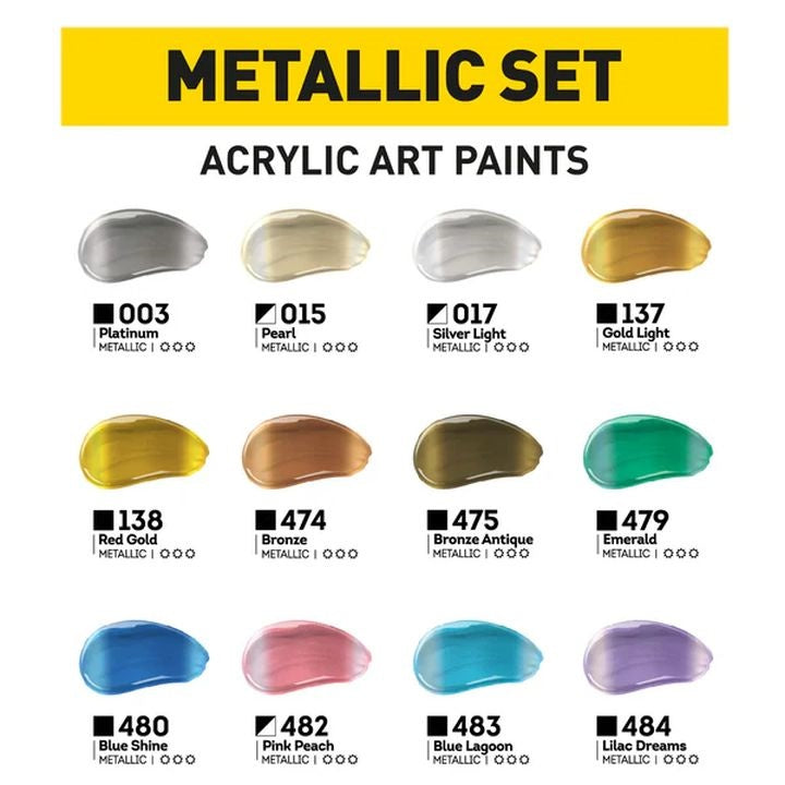 Set di colori acrilici ACRYL PRO METALLIC