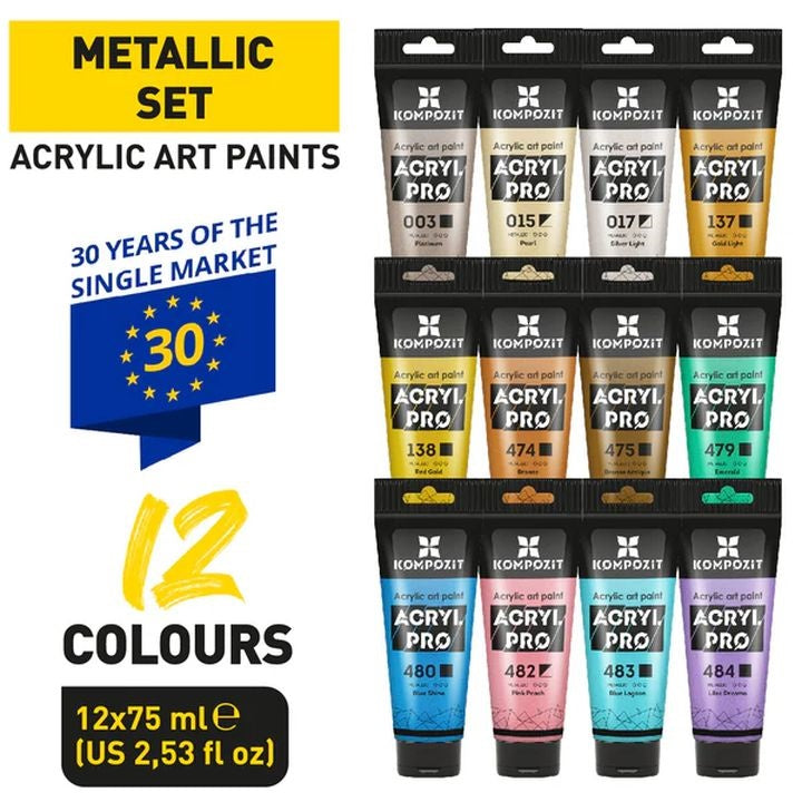 Set di colori acrilici ACRYL PRO METALLIC