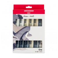 Set di colori acrilici AMSTERDAM dream and create Grey 12 x 20 ml