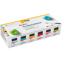 Set di colori acrilici lucidi KREUL 6 x 20 ml + pennello