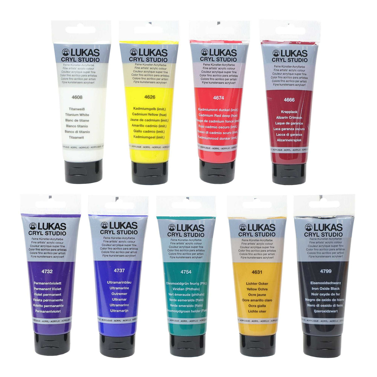 Set di colori acrilici LUKAS Cryl Studio 9 x 100 ml