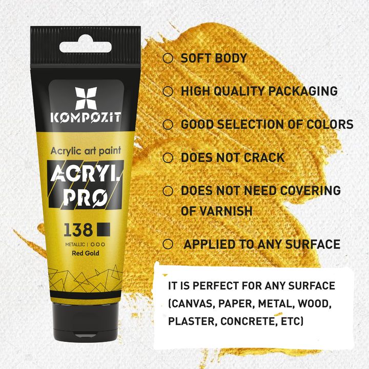 Set di colori acrilici metallici ACRYL PRO Kompozit 15x75 ml