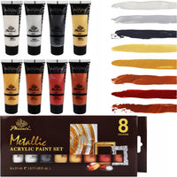 Set di colori acrilici metallici Phoenix 8 x 21 ml
