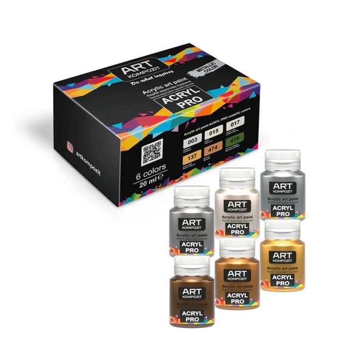 Set di colori acrilici metallizzati ACRYL PRO