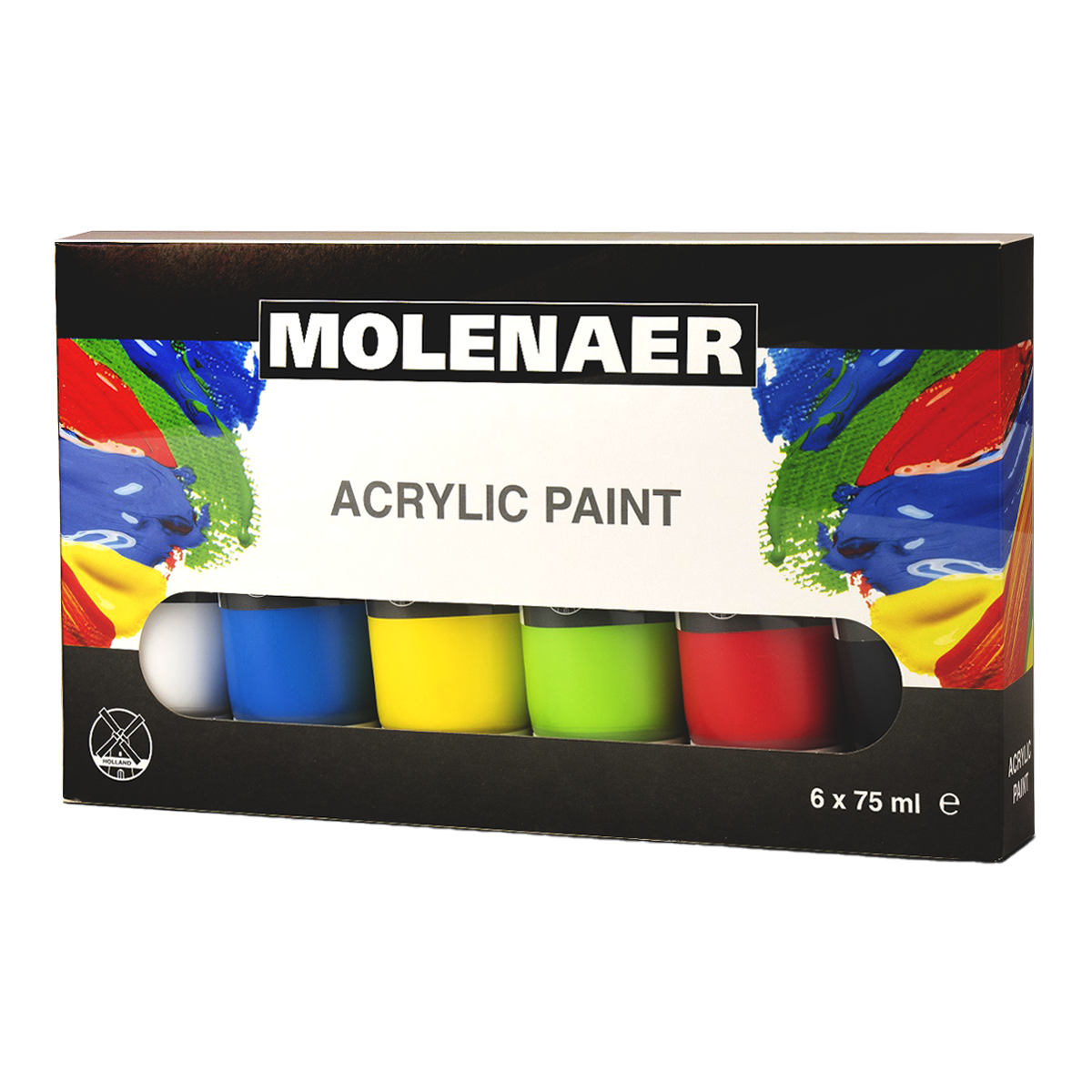 Set di colori acrilici Molenaer 6 x 75 ml - colori assortiti