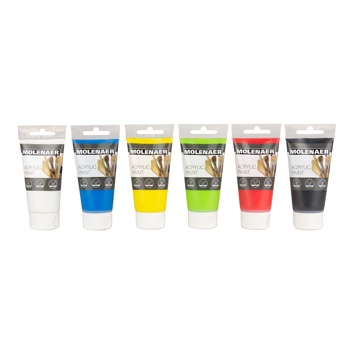 Set di colori acrilici Molenaer 6 x 75 ml - colori assortiti