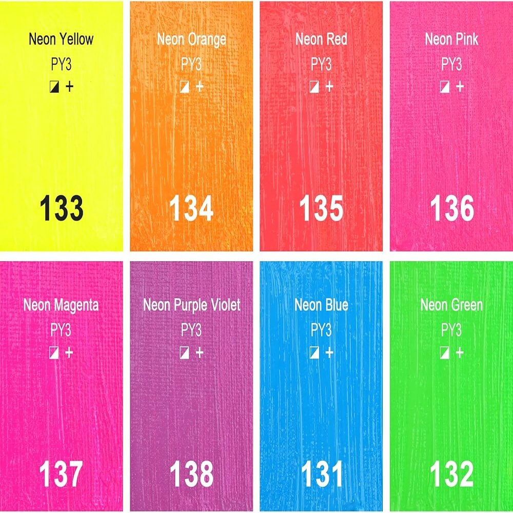Set di colori acrilici neon Phoenix 8 x 21 ml