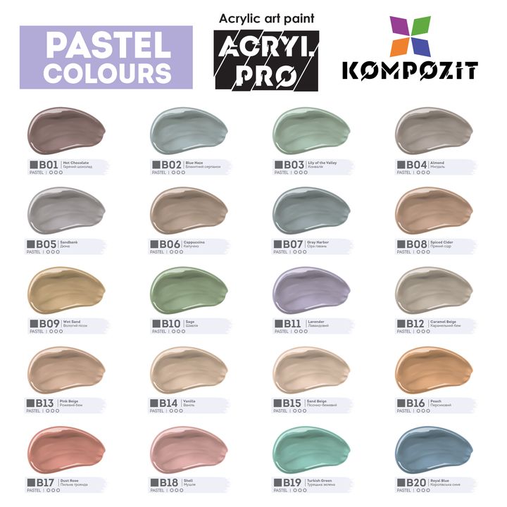 Set di colori acrilici pastello compositi ACRYL PRO