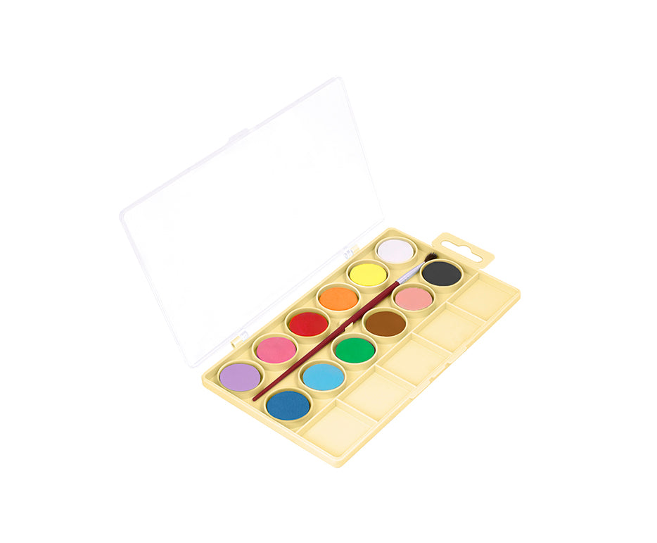 Set di colori ad acquerello JOVI Kawaii 22 mm - 12 pz con pennello