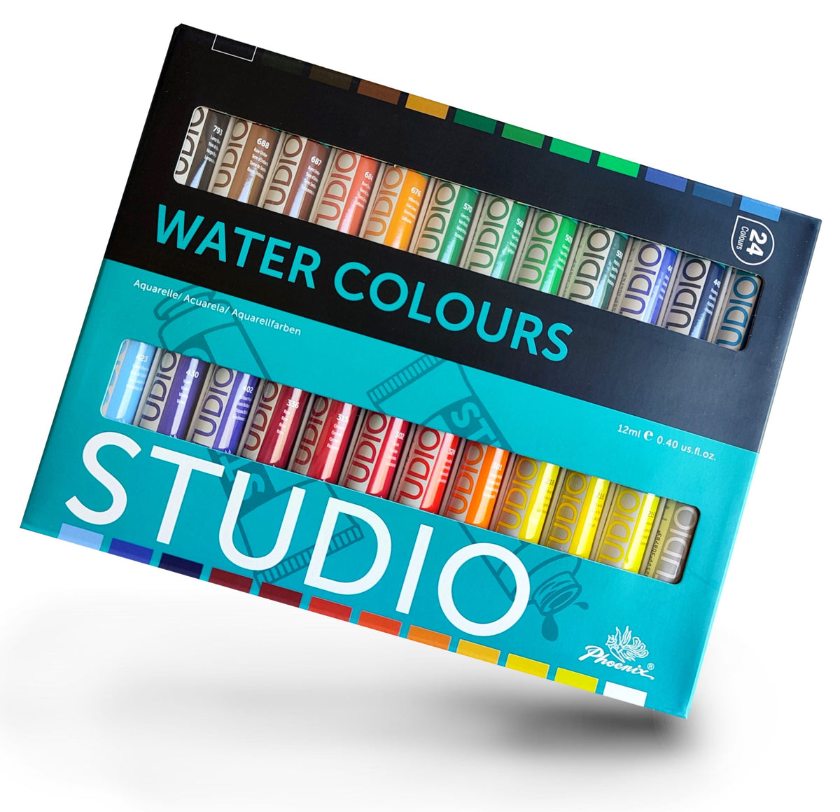 Set di colori ad acquerello Phoenix, 12–24 x 12 ml