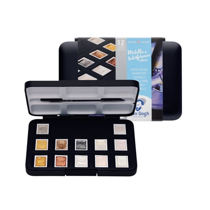 Set di colori ad acquerello Van Gogh Metallic & Interference colors - 12 pezzi