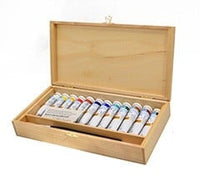 Set di colori ad olio artistici Ladoga in scatola di legno / 12x18ml