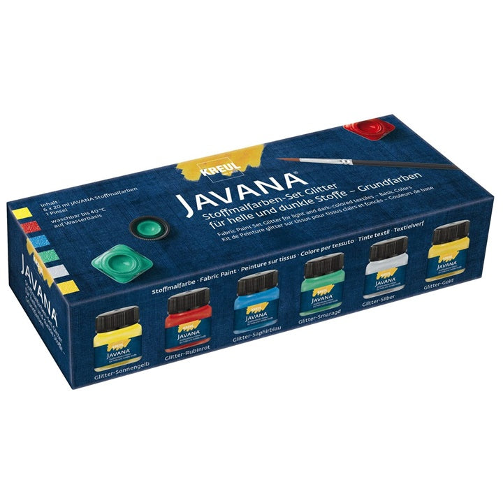 Set di colori lucidi per tessuti JAVANA KREUL - Basic Colors - 6 pezzi