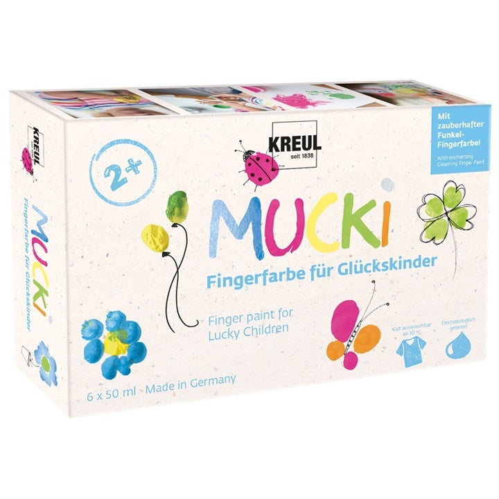 Set di colori per dipingere con dita MUCKI - KREUL set 6 x 50 ml