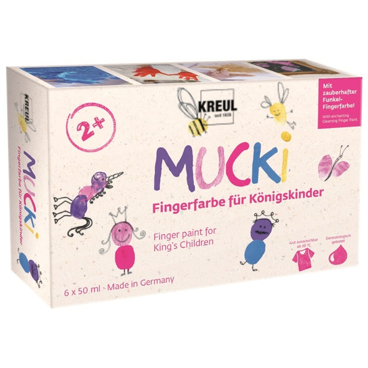 Set di colori per dipingere con dita per ragazze MUCKI - KREUL set 6 x 50 ml