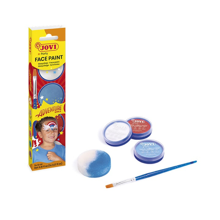 Set di colori per il viso Adventure con accessori 3 x 8 ml