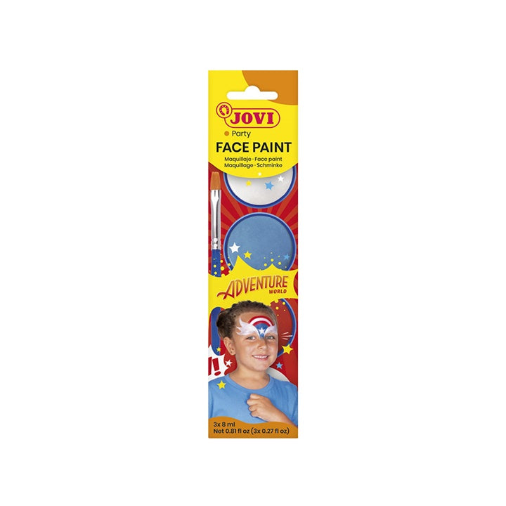 Set di colori per il viso Adventure con accessori 3 x 8 ml