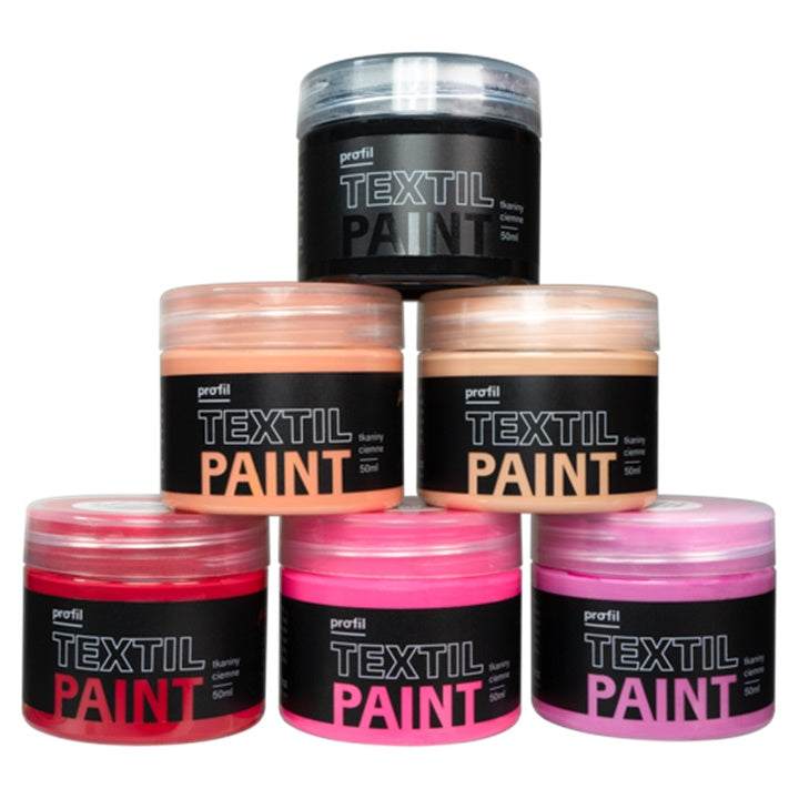 Set di colori per tessuti scuri Profil - Lady in Red 6 x 50 ml