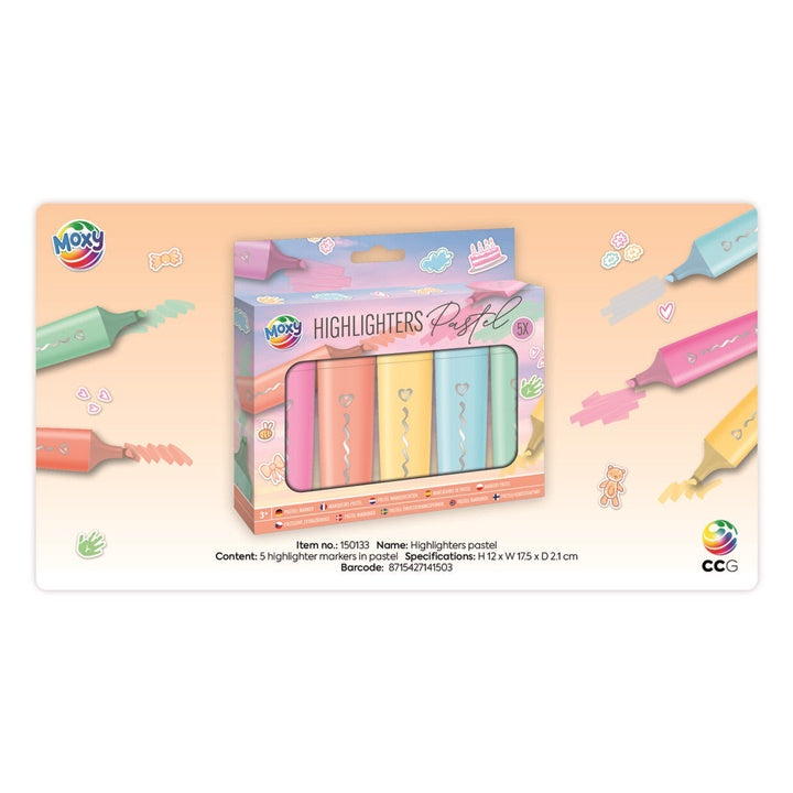 Set di evidenziatori pastello