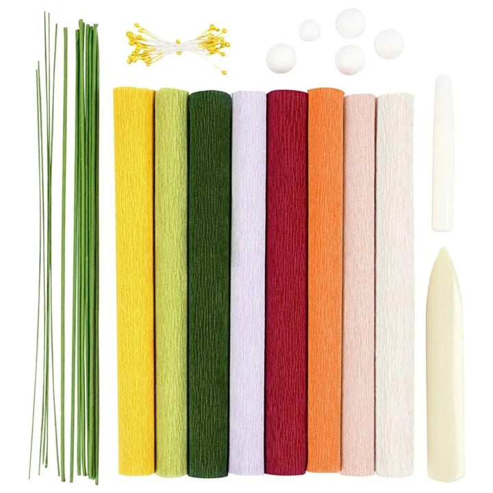 Set di fiori di carta crespa