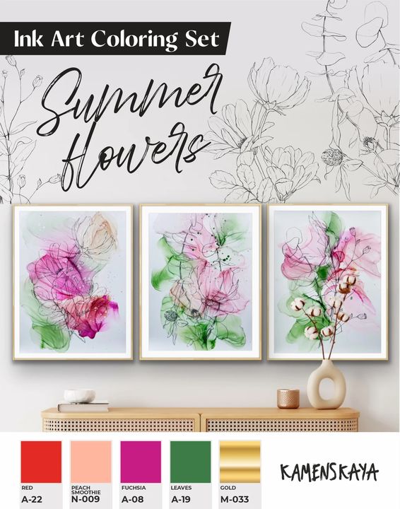 Set di inchiostri KAMENSKAYA 'SUMMER FLOWERS'