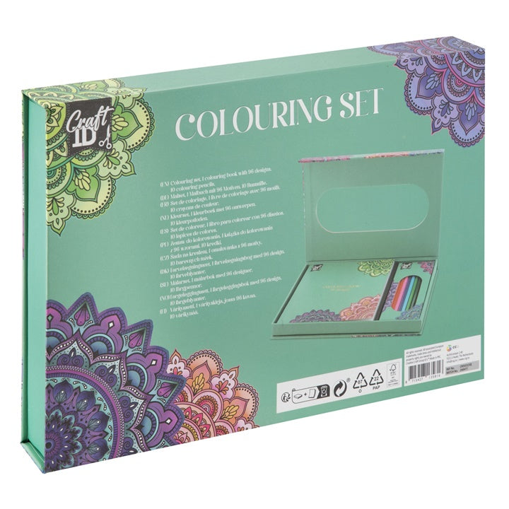 Set di mandala da colorare e matite
