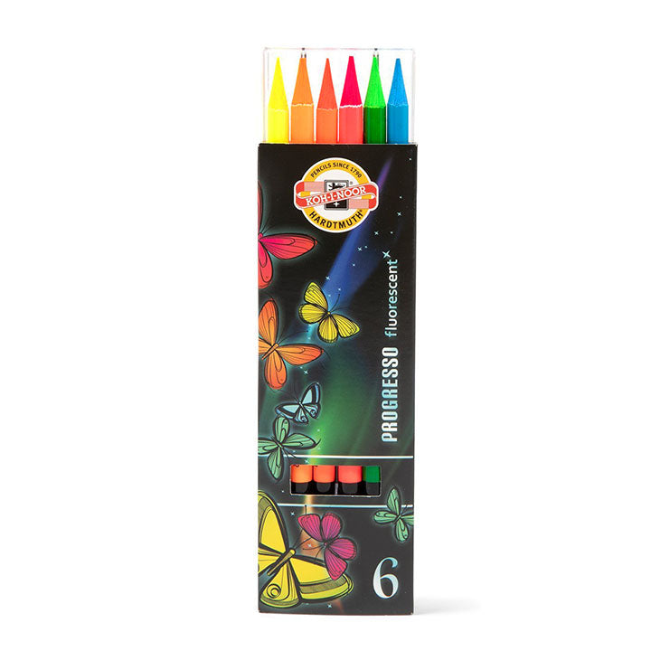 Set di matite colorate fluorescenti PROGRESSO KOH-I-NOOR-6 pezzi